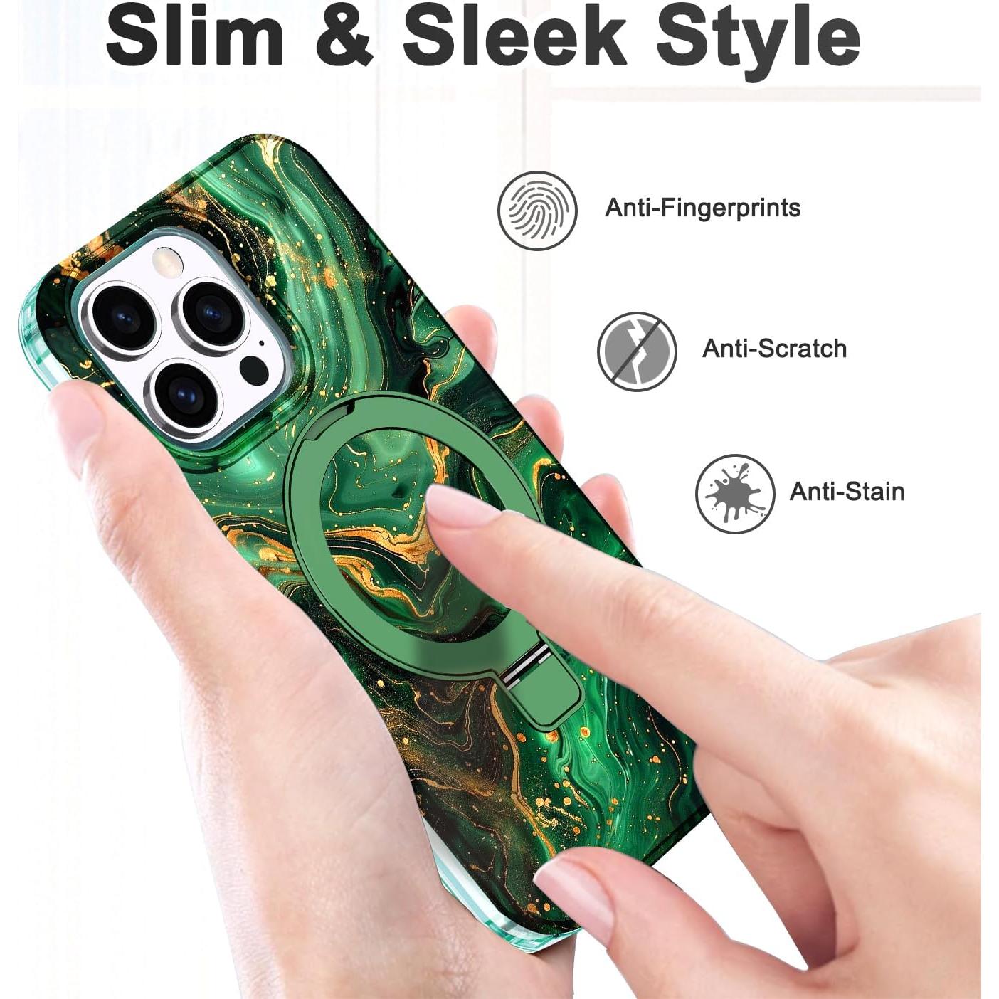 Funda Lamcase para iPhone 14 Pro Verde Oscuro con Soporte MagSafe