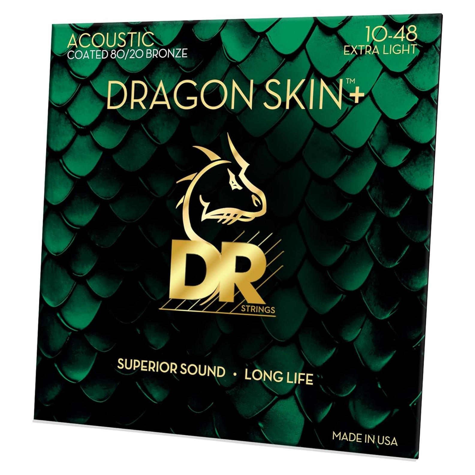 Cuerdas para guitarra DR Strings Dragon Skin+ 10-48 Bronce