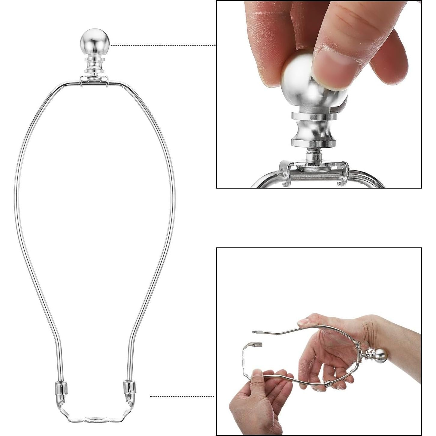 Soporte para Lámpara PATIKIL 28cm Cromo 2 Juegos DIY