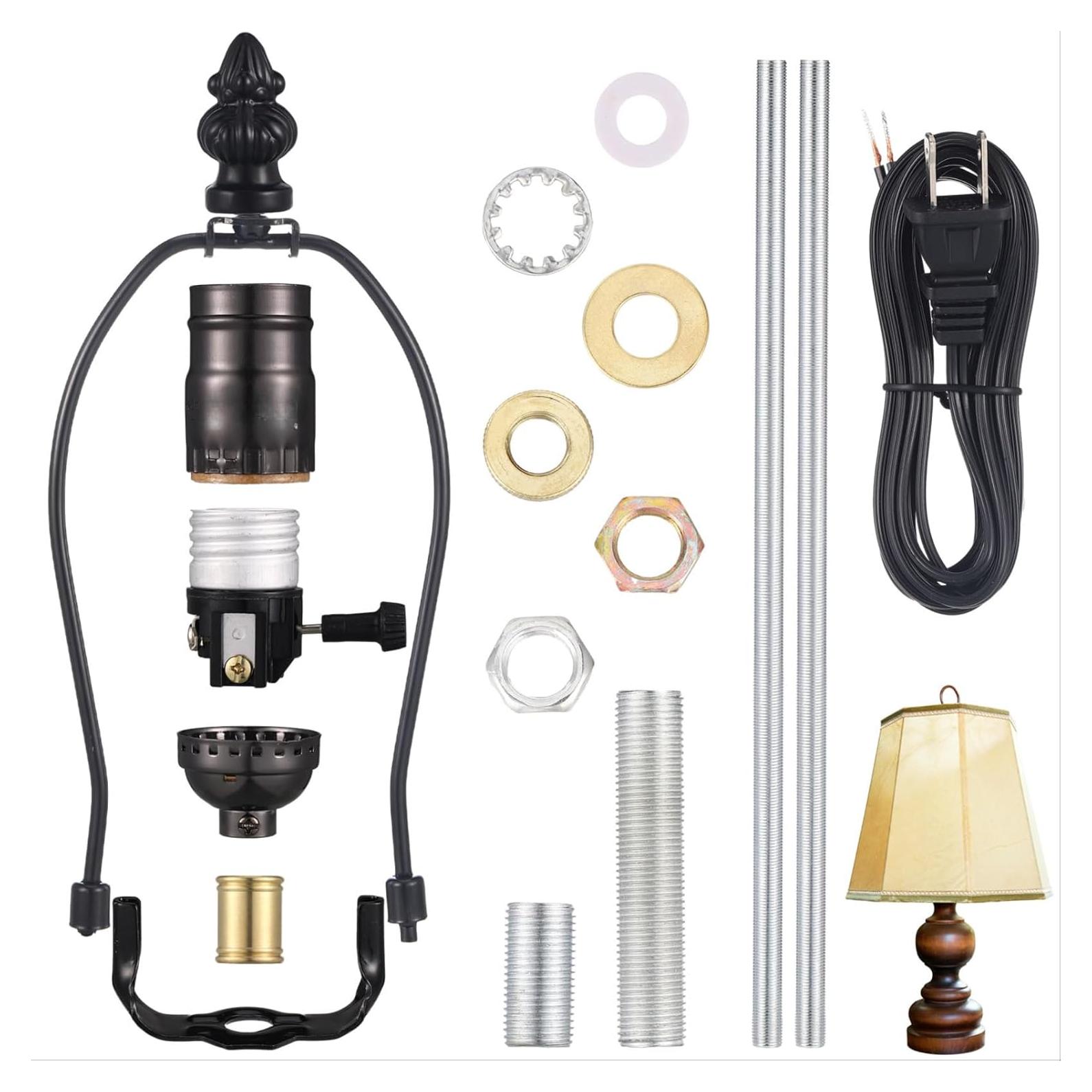 Kit de Reparación de Lámpara Baquler 3 Vías Negro 2 Piezas