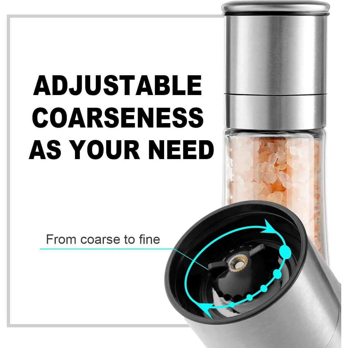 Juego de Molinillos de Sal y Pimienta GULEX - Cerámica Ajustable