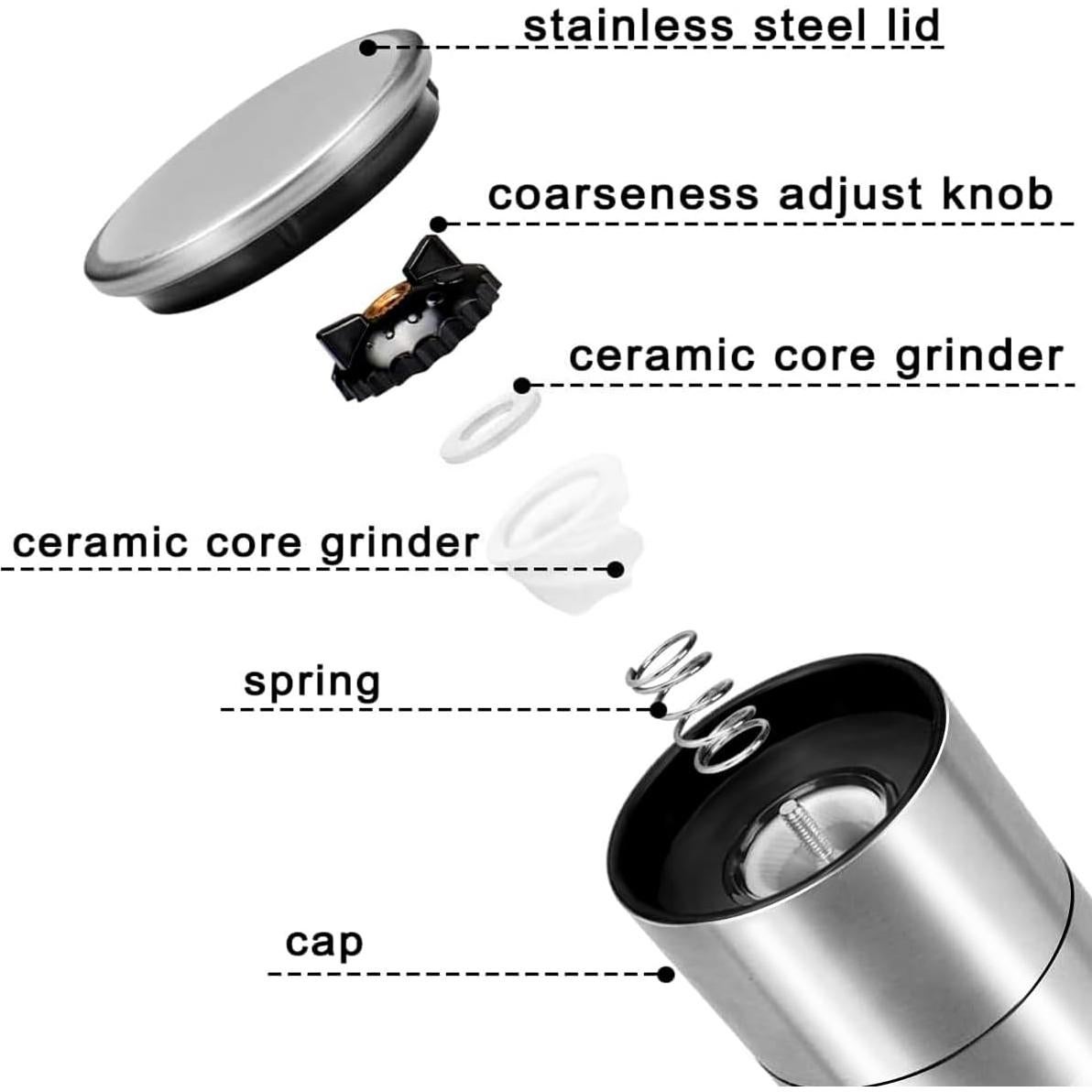 Juego de Molinillos de Sal y Pimienta GULEX - Cerámica Ajustable