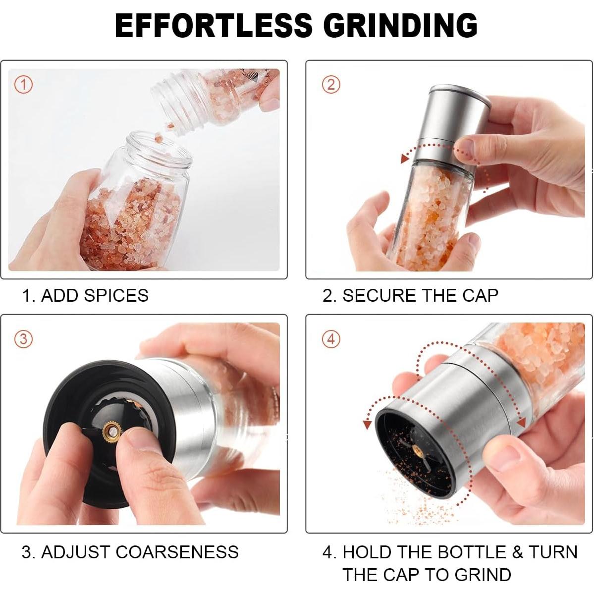 Juego de Molinillos de Sal y Pimienta GULEX - Cerámica Ajustable