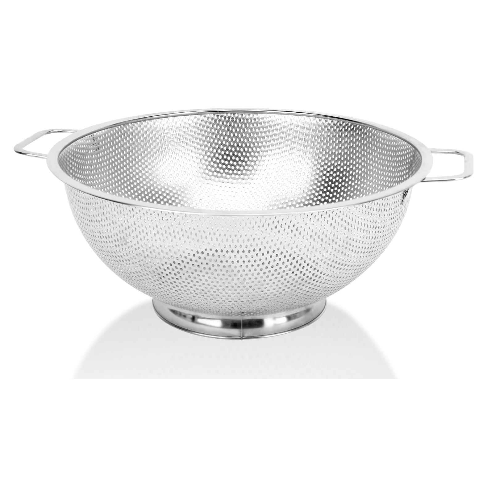 Colador de Acero Inoxidable Kteniy 2.84L con Mango Apto Lavavajillas