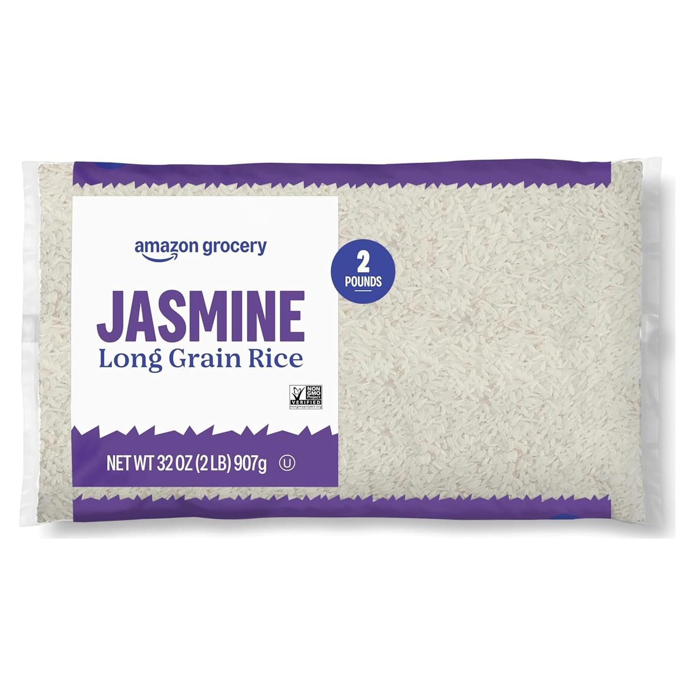Amazon Grocery, Jasmine Long Grain Rice, 2 Lb (Previously Amazon Fresh, Packaging May Vary)