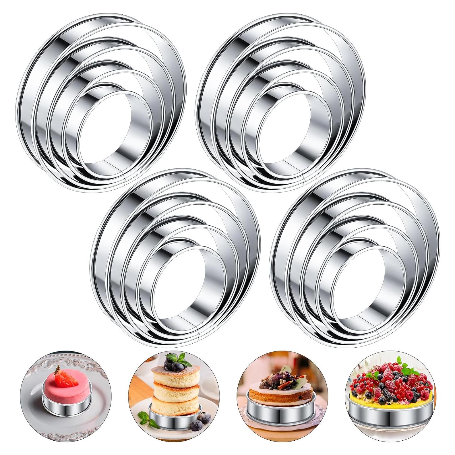 Anillos para Muffin Boao 16 Piezas Acero Inoxidable 5-12.7 cm