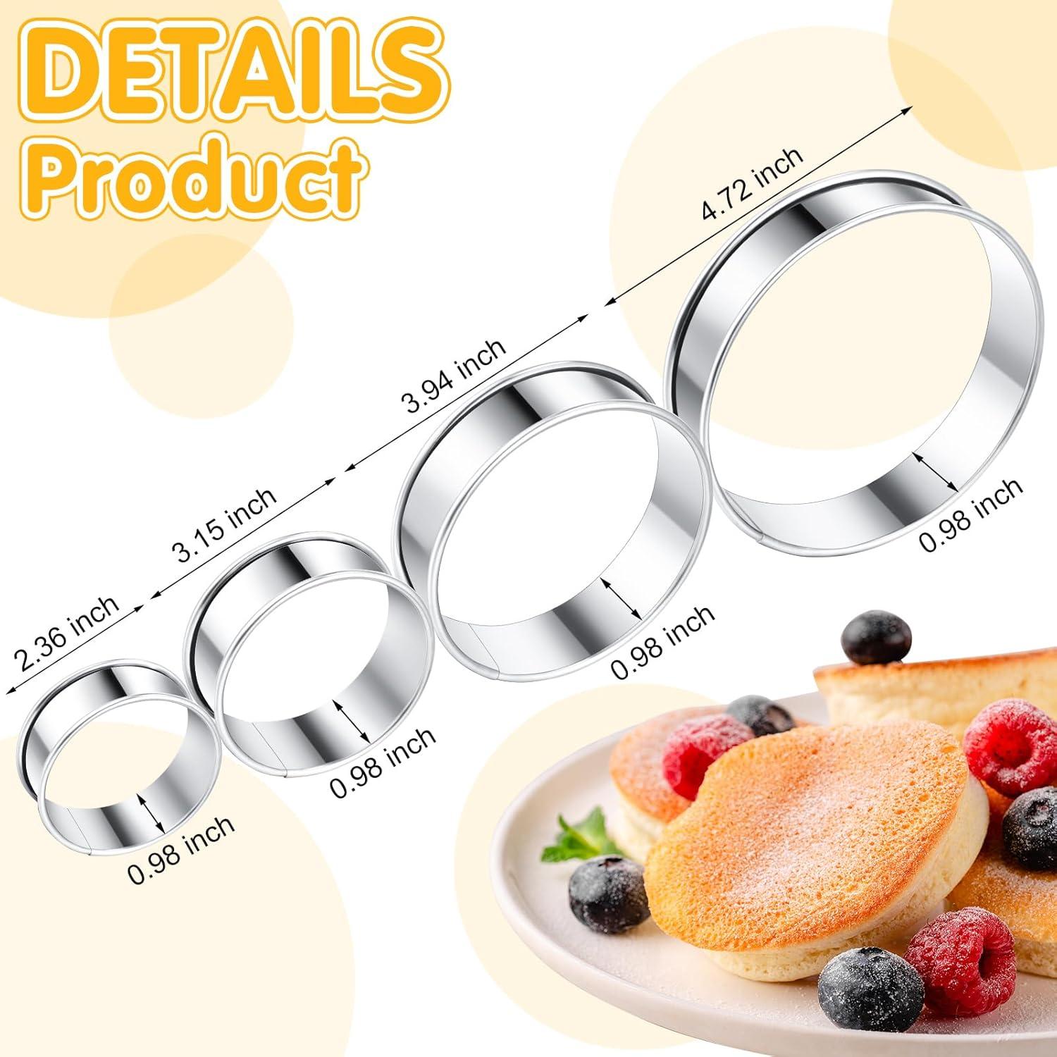 Anillos para Muffin Boao 16 Piezas Acero Inoxidable 5-12.7 cm