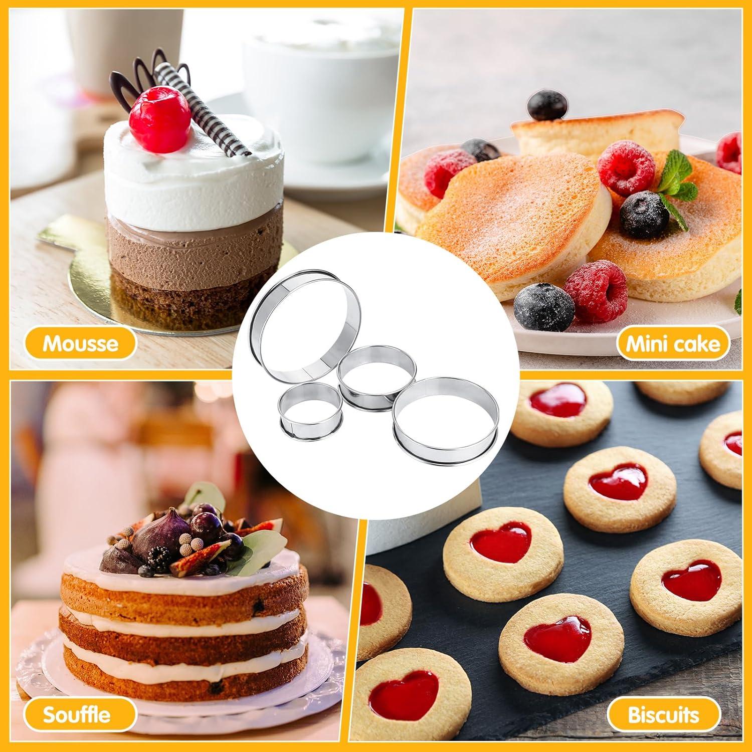 Anillos para Muffin Boao 16 Piezas Acero Inoxidable 5-12.7 cm