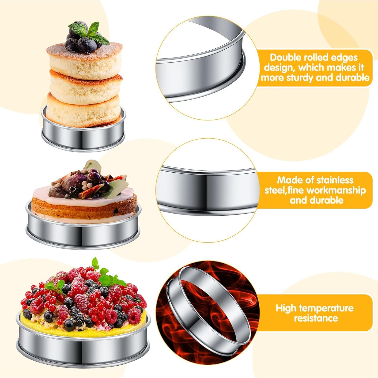 Anillos para Muffin Boao 16 Piezas Acero Inoxidable 5-12.7 cm