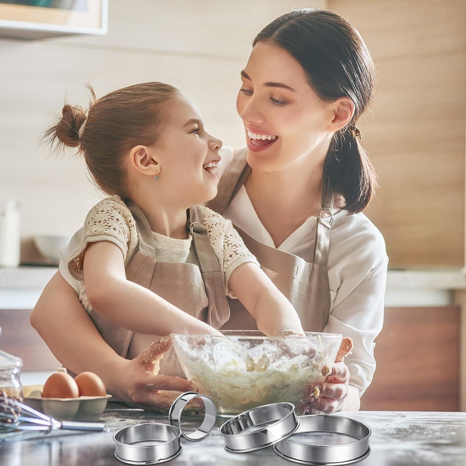 Anillos para Muffin Boao 16 Piezas Acero Inoxidable 5-12.7 cm