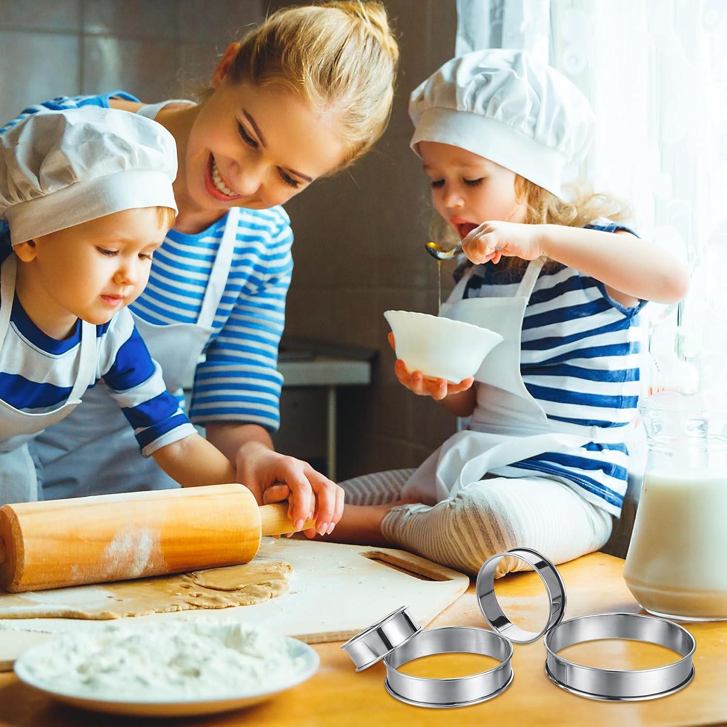 Anillos para Muffin Boao 16 Piezas Acero Inoxidable 5-12.7 cm