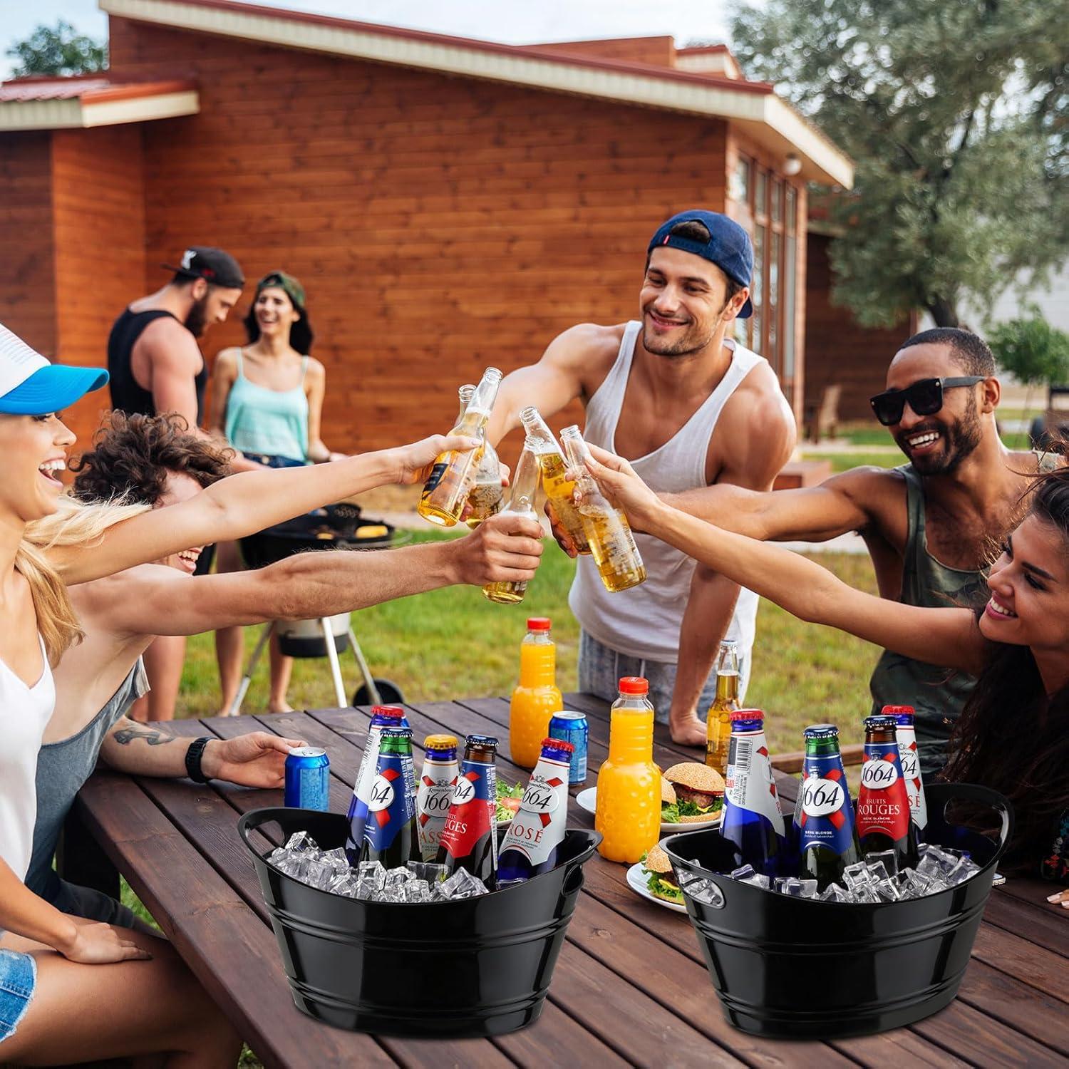 Cubos de Hielo Patelai 6 Pcs Plástico 4.5L Negro