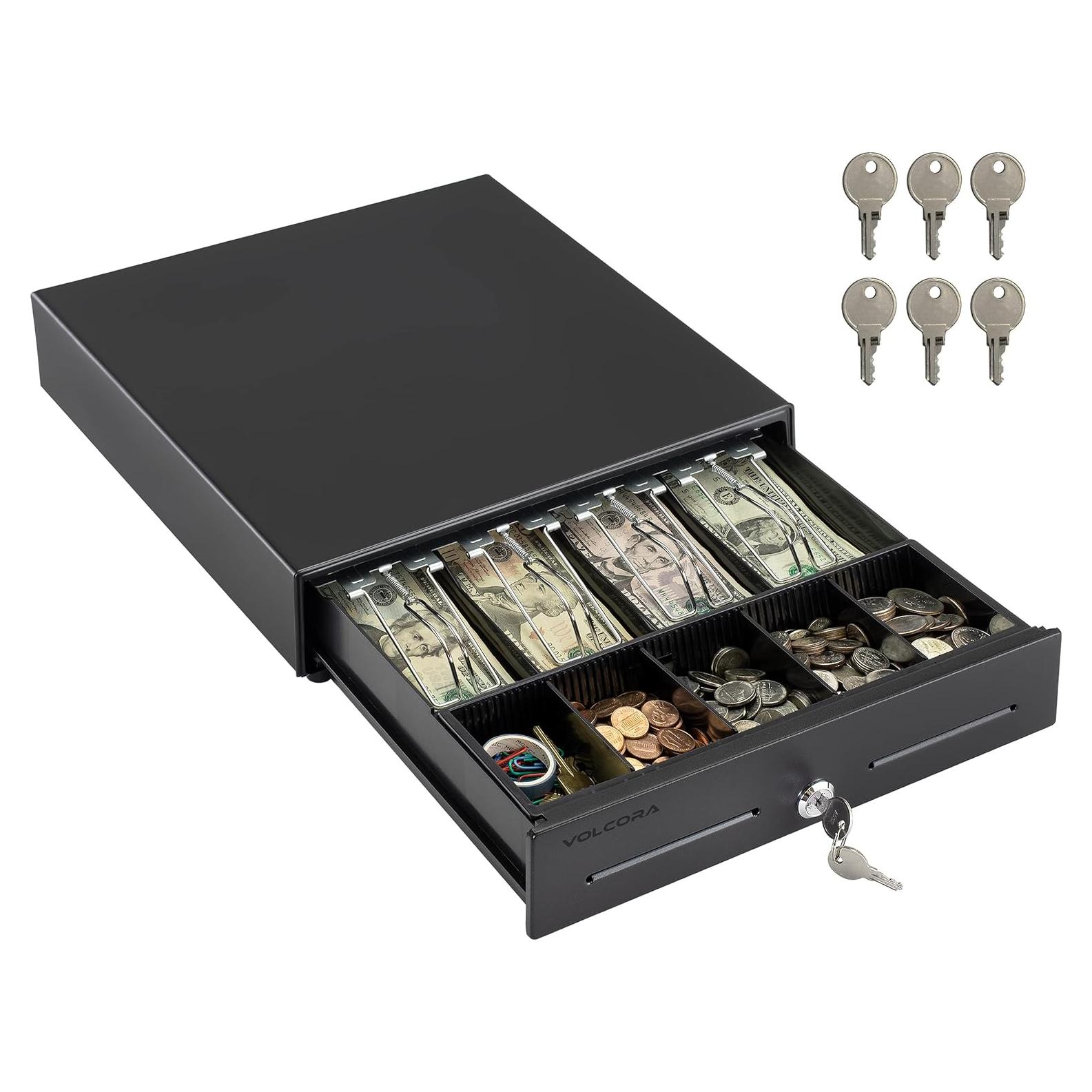 Cajón de Efectivo Volcora 33cm para POS 4 Billetes 5 Monedas