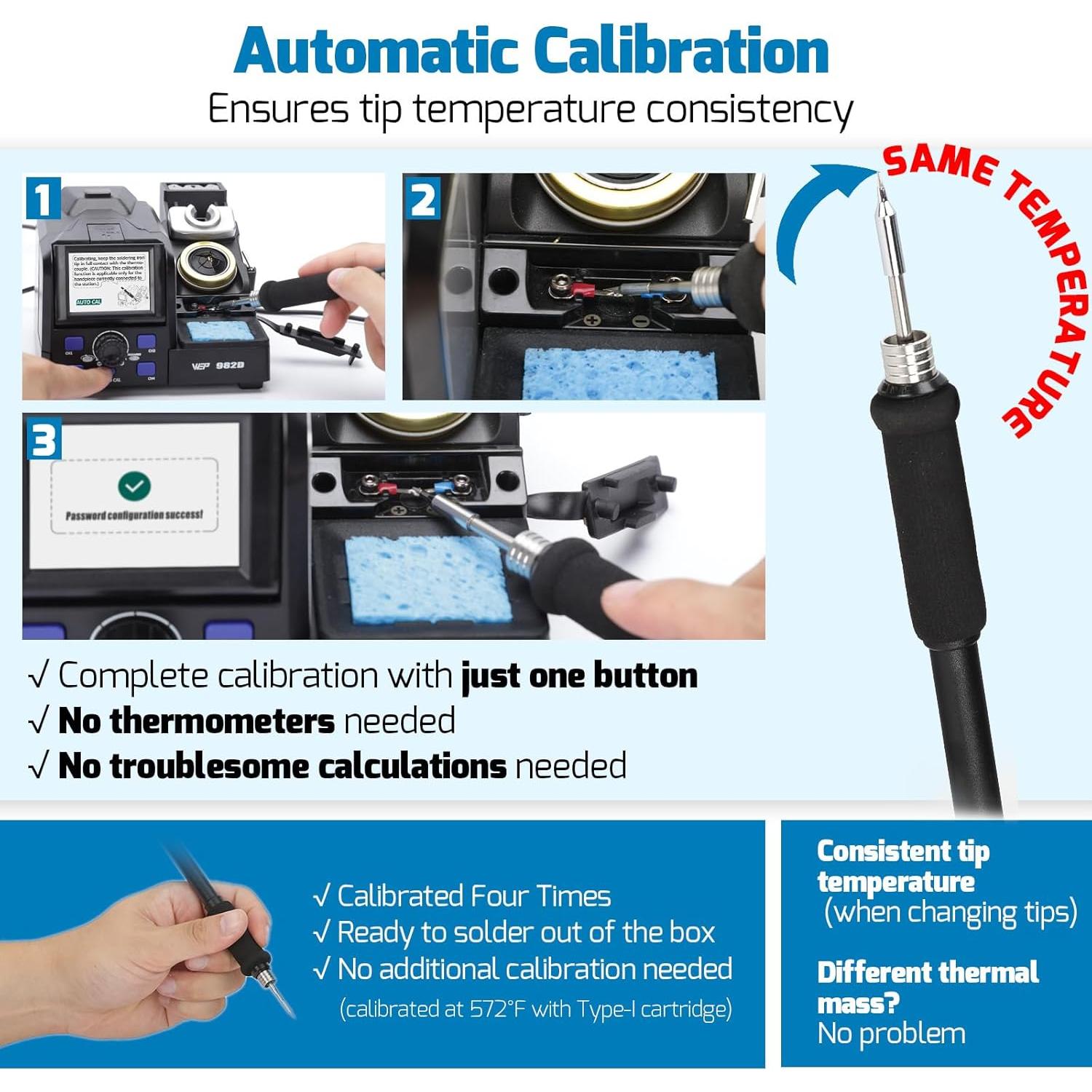 Estación de Soldadura WEP 982D con Calibración Automática
