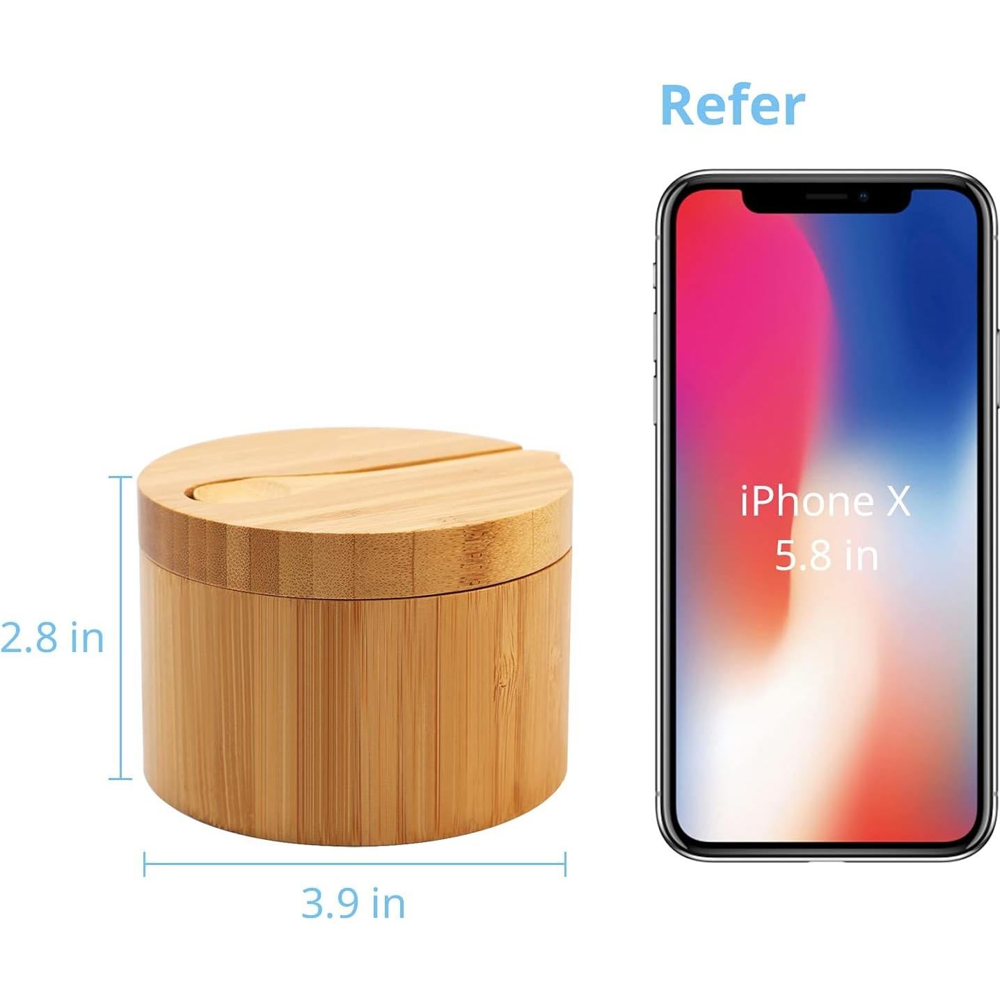 Cajón de Sal de Bambú HTB con Cucharita y Tapa Giratoria