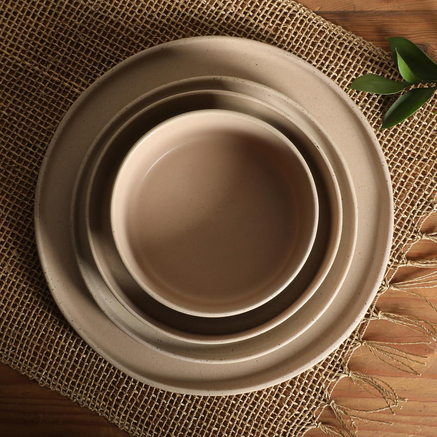 Vajilla Porcelana Gibson Elite Tatum 16 Piezas Rosa Taupe