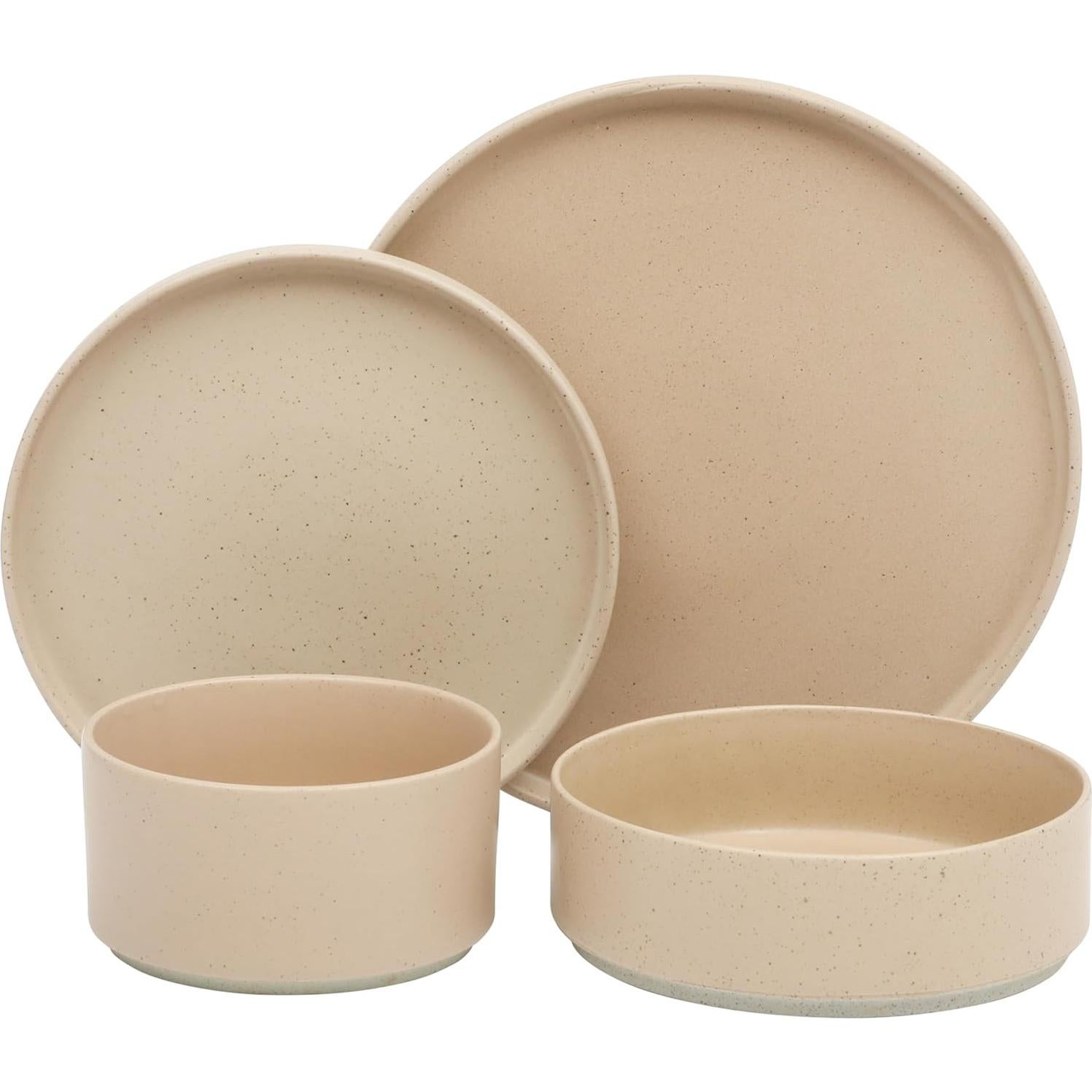 Vajilla Porcelana Gibson Elite Tatum 16 Piezas Rosa Taupe