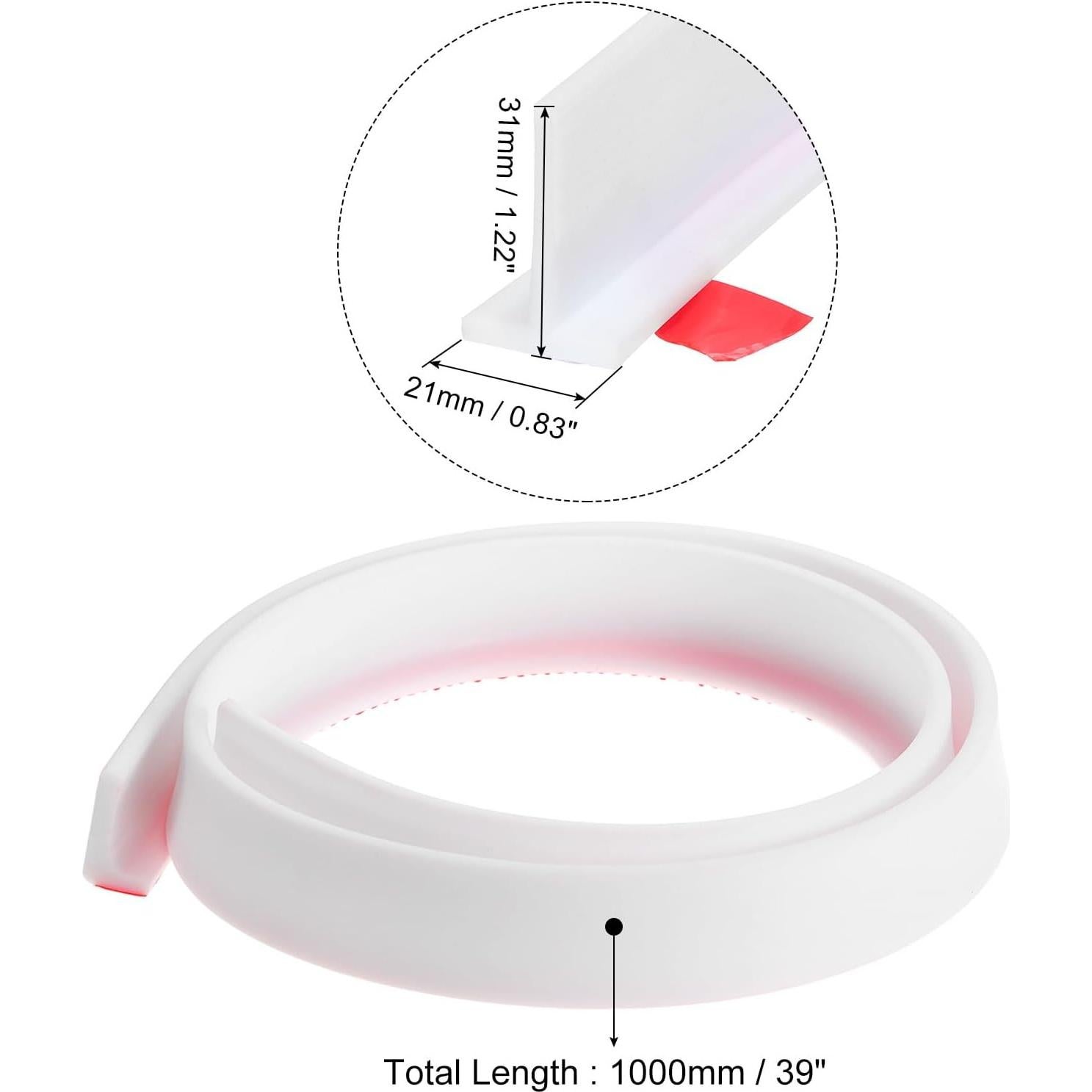 Barrera de Ducha Plegable uxcell 99 cm Silicona Blanca