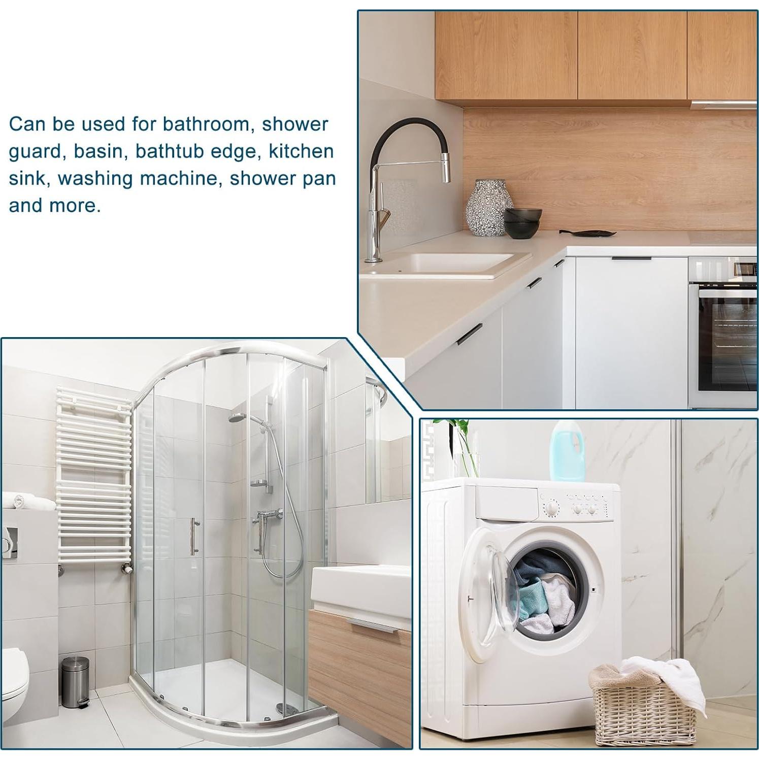 Barrera de Ducha Plegable uxcell 99 cm Silicona Blanca