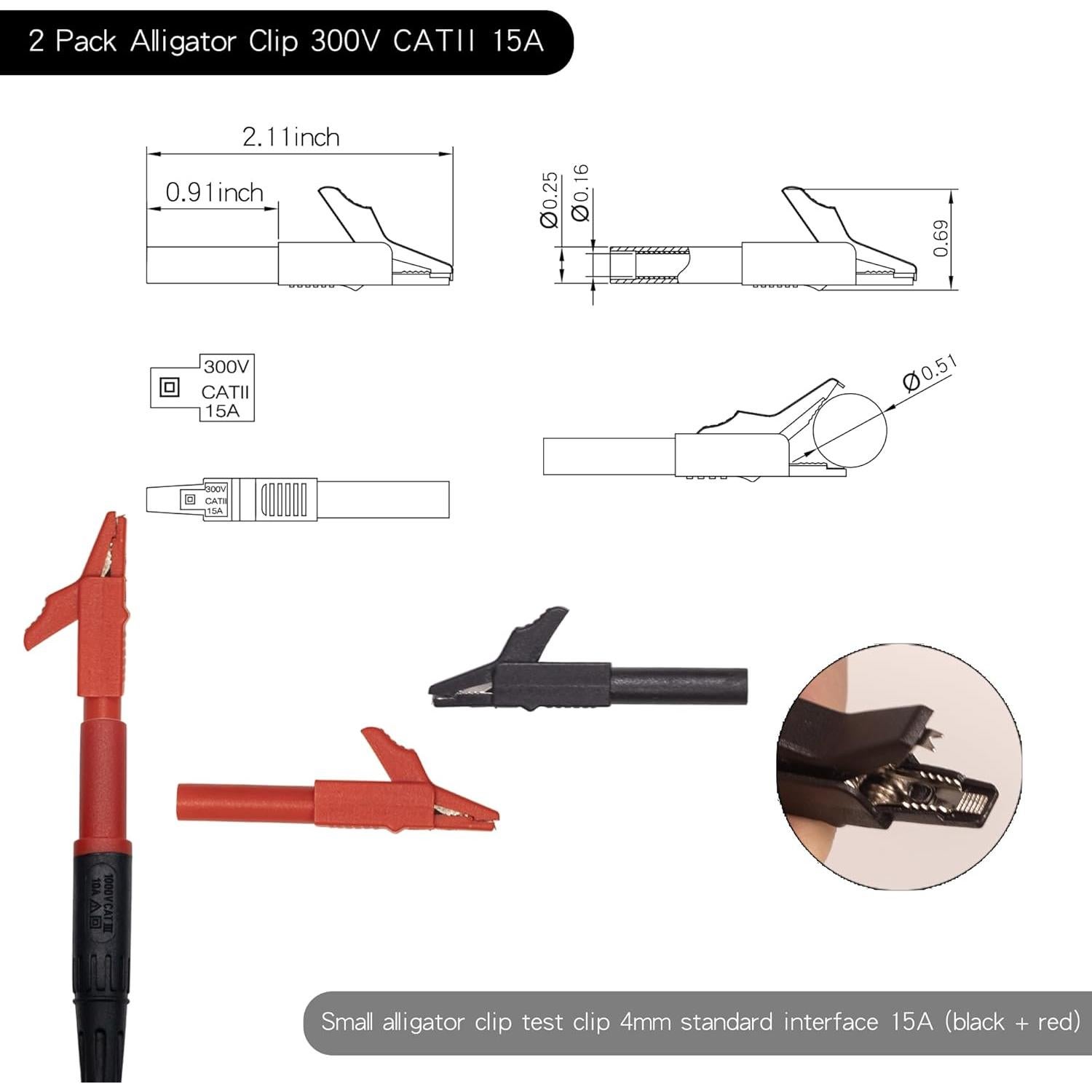 Kit de Cables de Prueba de Multímetro BOCEUC 223 - Silicona, 10A