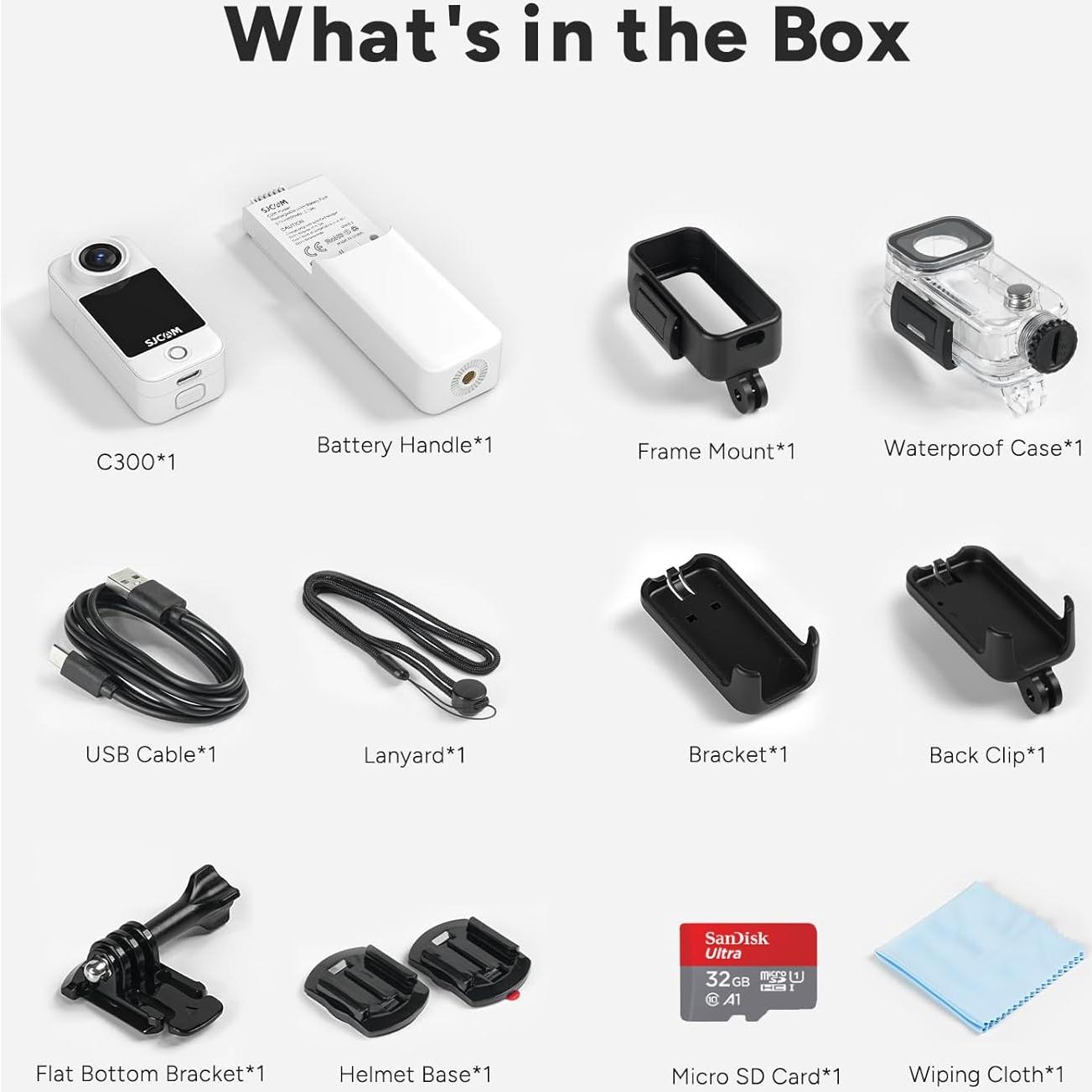 Cámara de acción SJCAM C300 4K, 20MP, resistente al agua