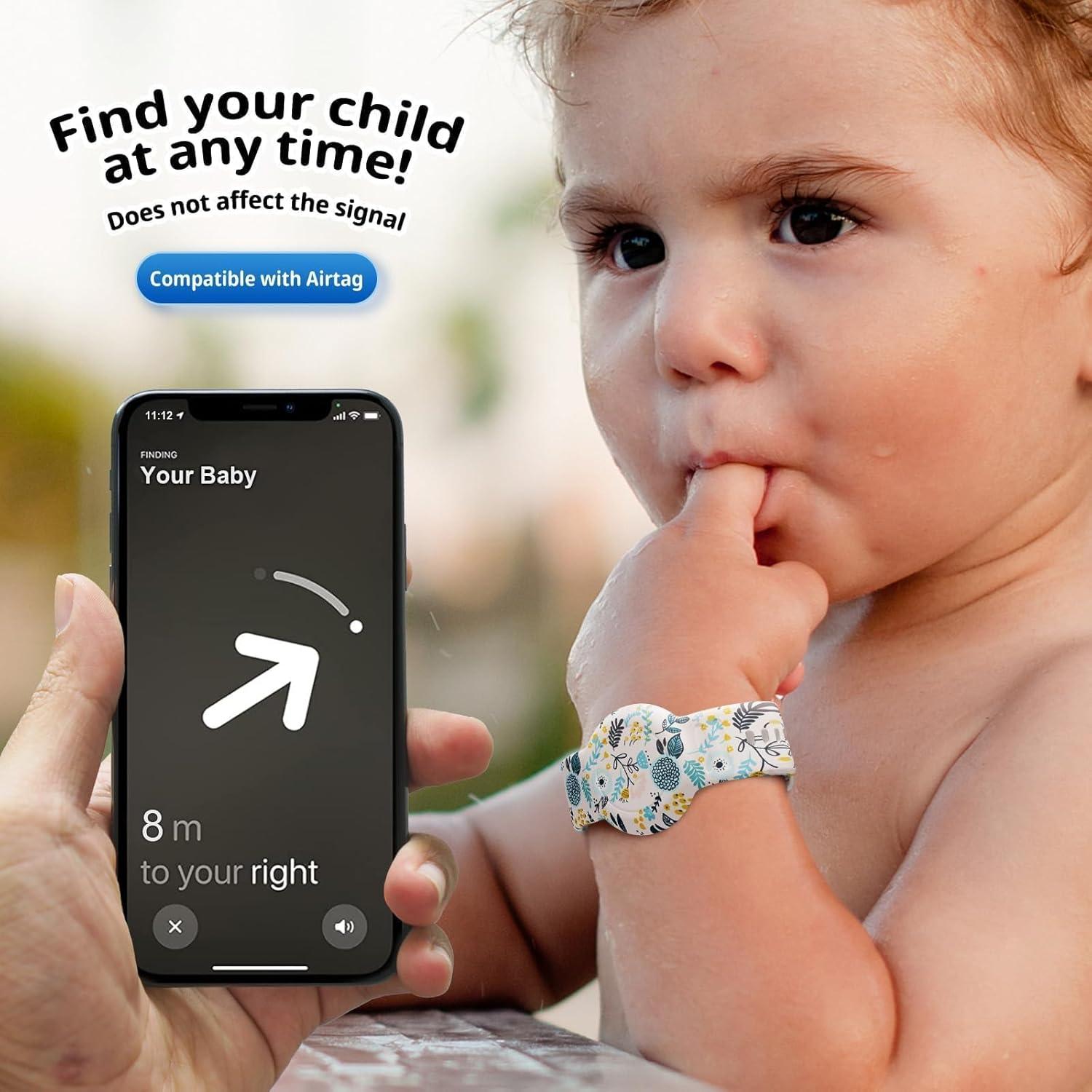 Pulsera para AirTag Foweroty Niños A Prueba de Agua Color Hojas