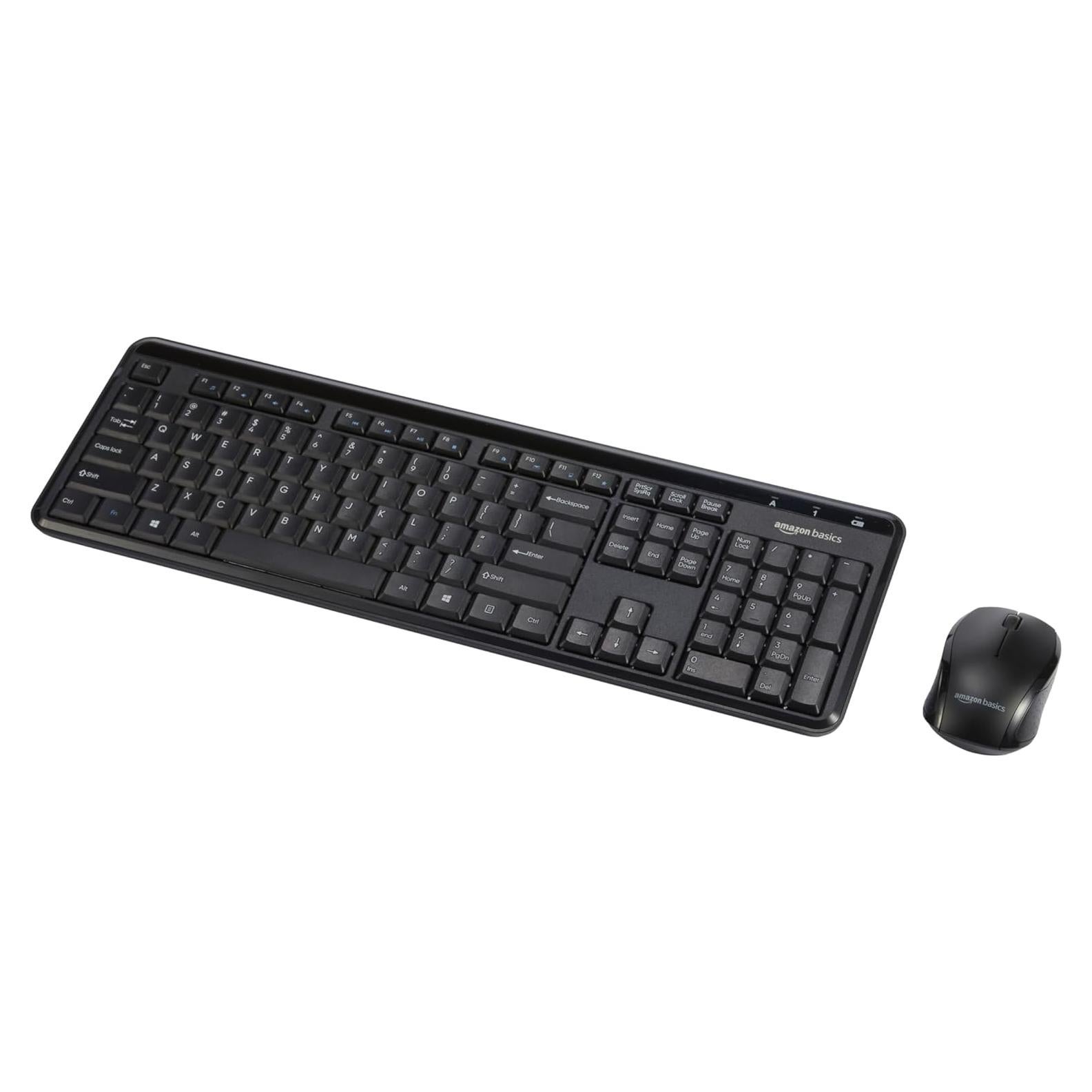 Combo Teclado y Ratón Inalámbrico Amazon Basics US QWERTY Negro