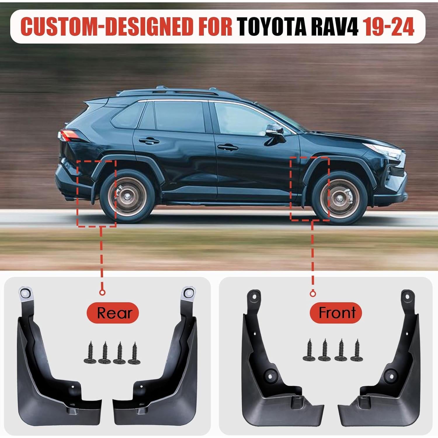Guardabarros KEAIDAP para Toyota RAV4 2019-2024 Sin Perforación