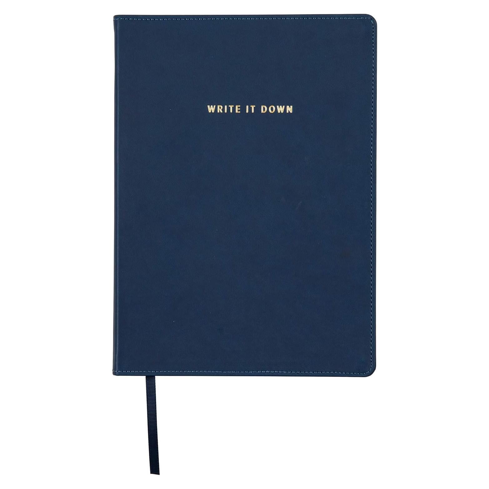 Cuaderno Grande C.R. Gibson de Cuero Azul Marino 192 Páginas