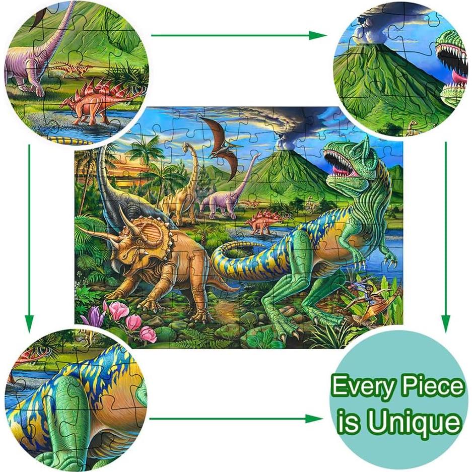 Rompecabezas Dinosaurio 100 Piezas RANSUNN 38.1x25.4 cm