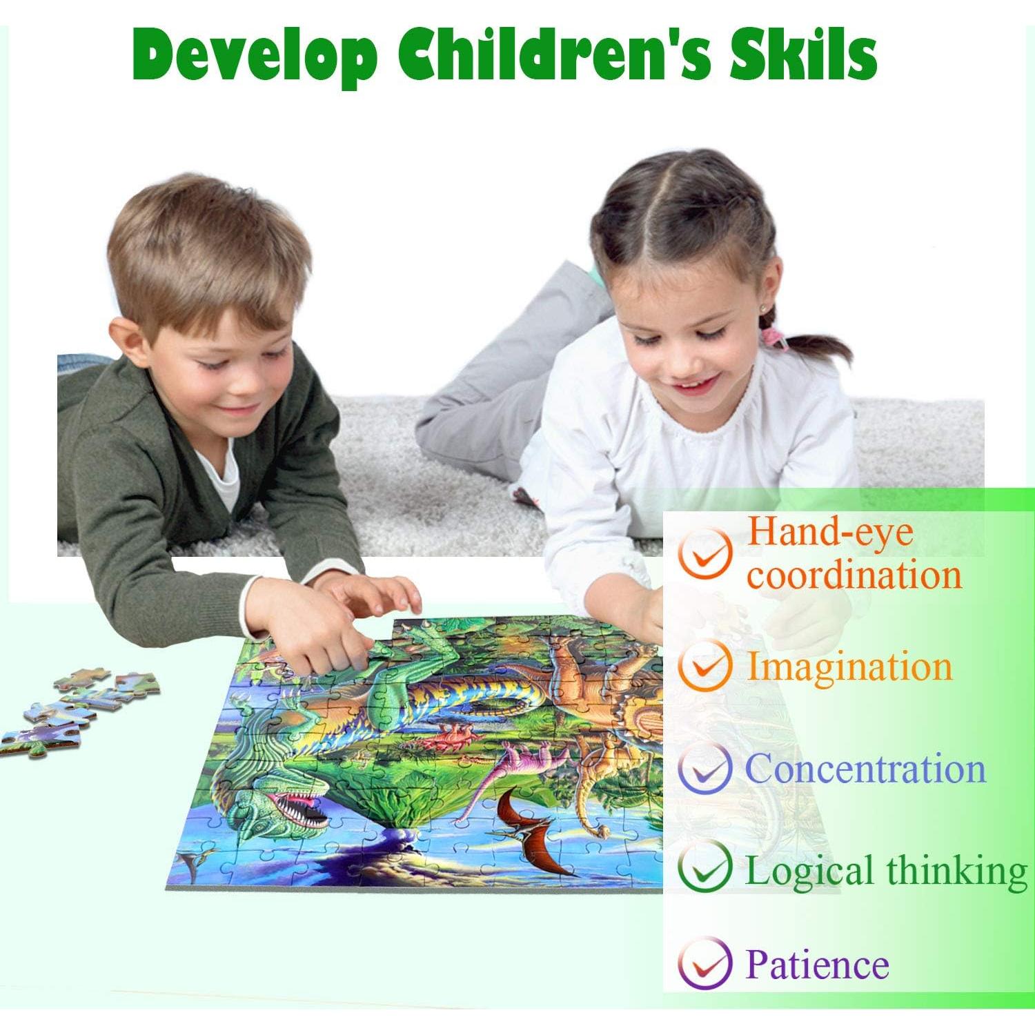 Rompecabezas Dinosaurio 100 Piezas RANSUNN 38.1x25.4 cm