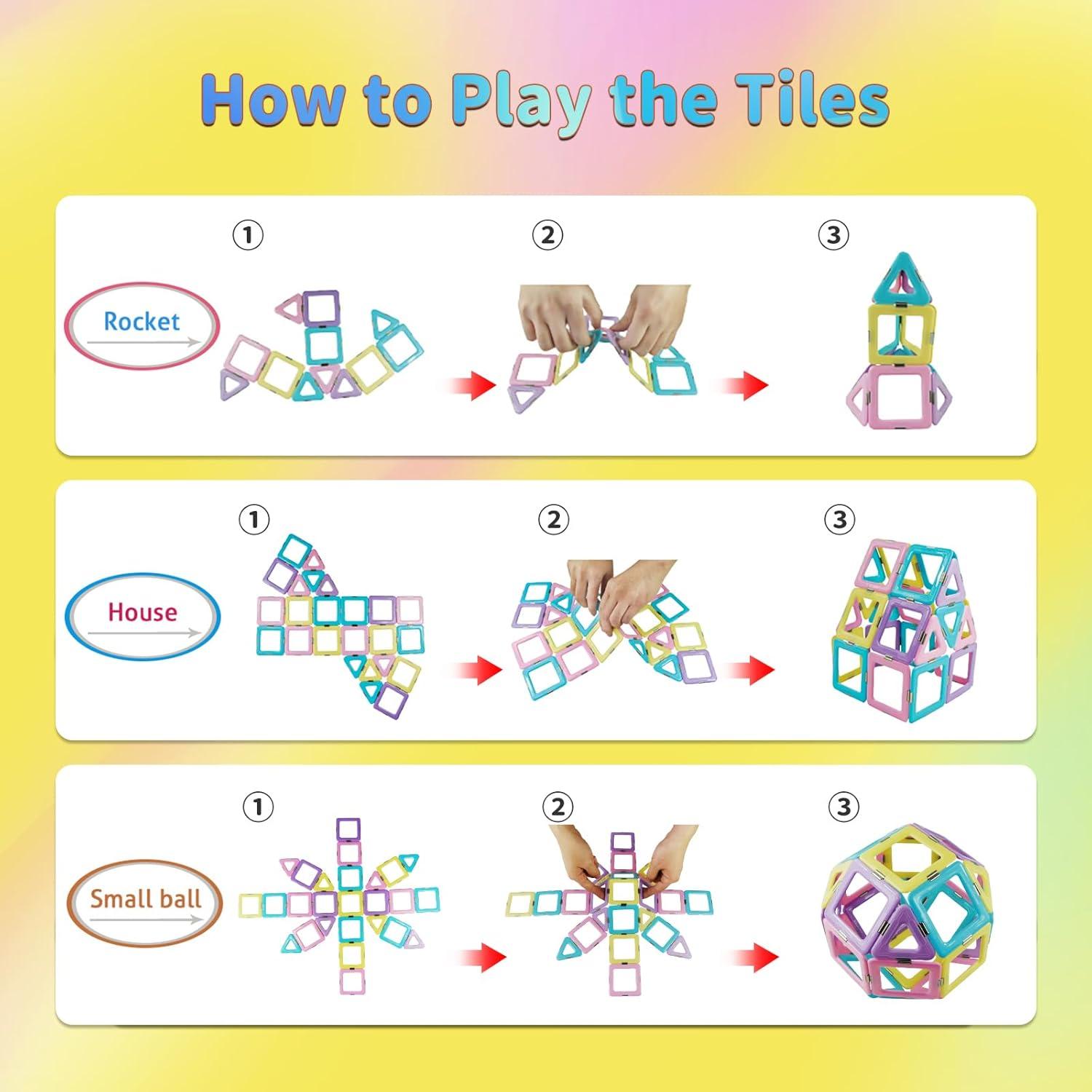 Juego de Azulejos Magnéticos TOKBLOK 40 Piezas para Niños 3+