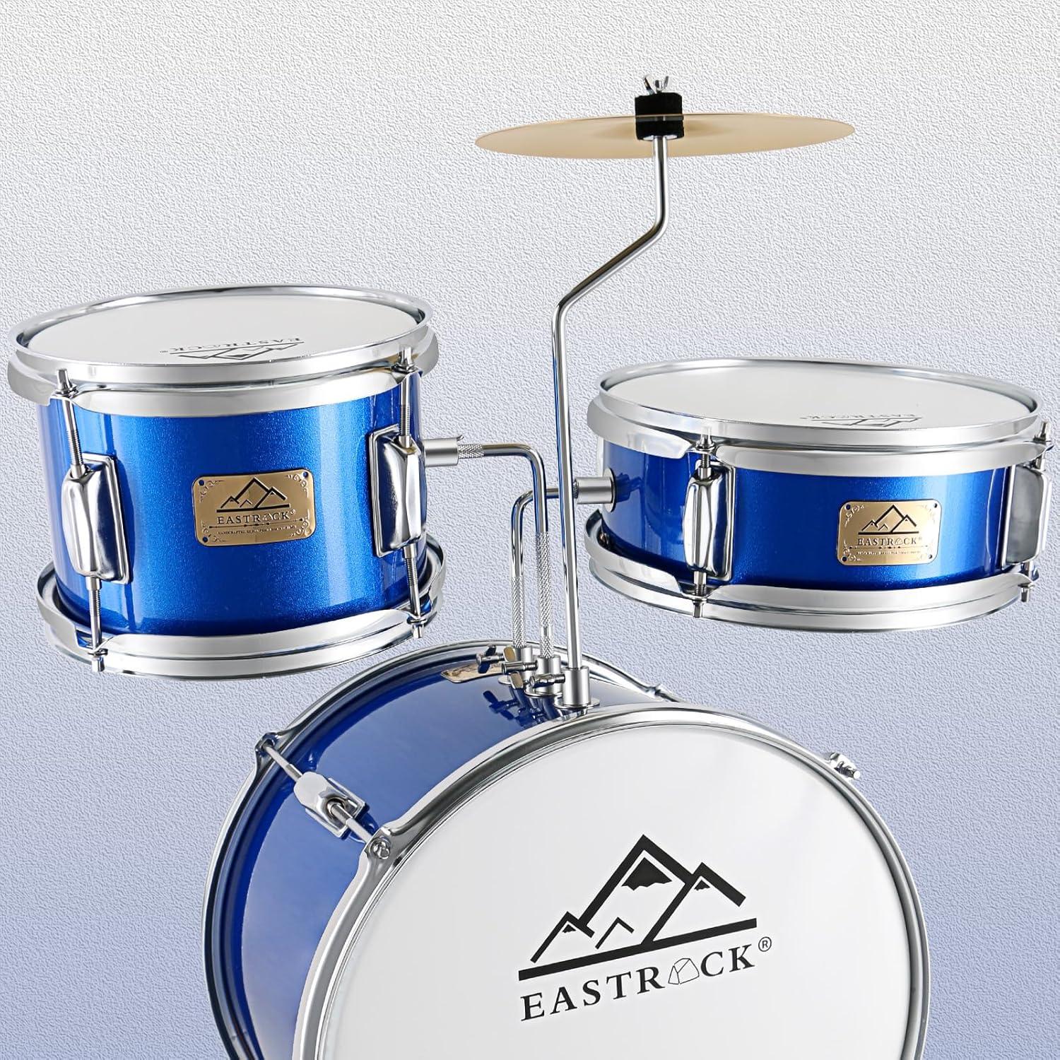 EASTROCK Juego de Batería Junior 3 Piezas 35,5 cm Azul