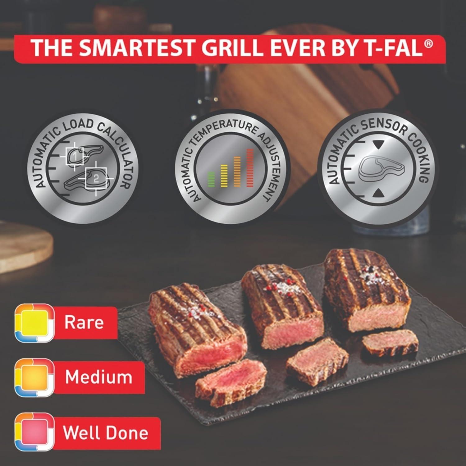Parrilla Eléctrica T-Fal OptiGrill XL 6 Porciones 9 Modos