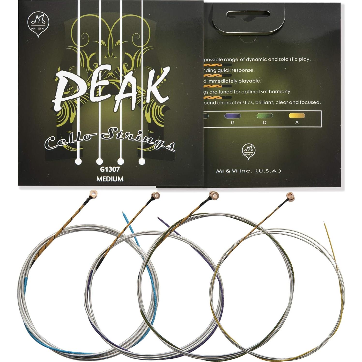 Cuerdas de Violonchelo MIVI PEAK 4/4 Acero Alemán Juego Completo