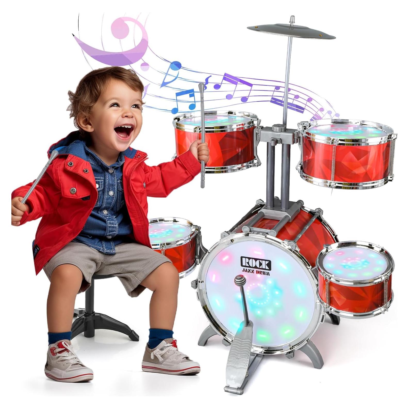 Juego de batería para niños Chaowan M5321 con luces y taburete