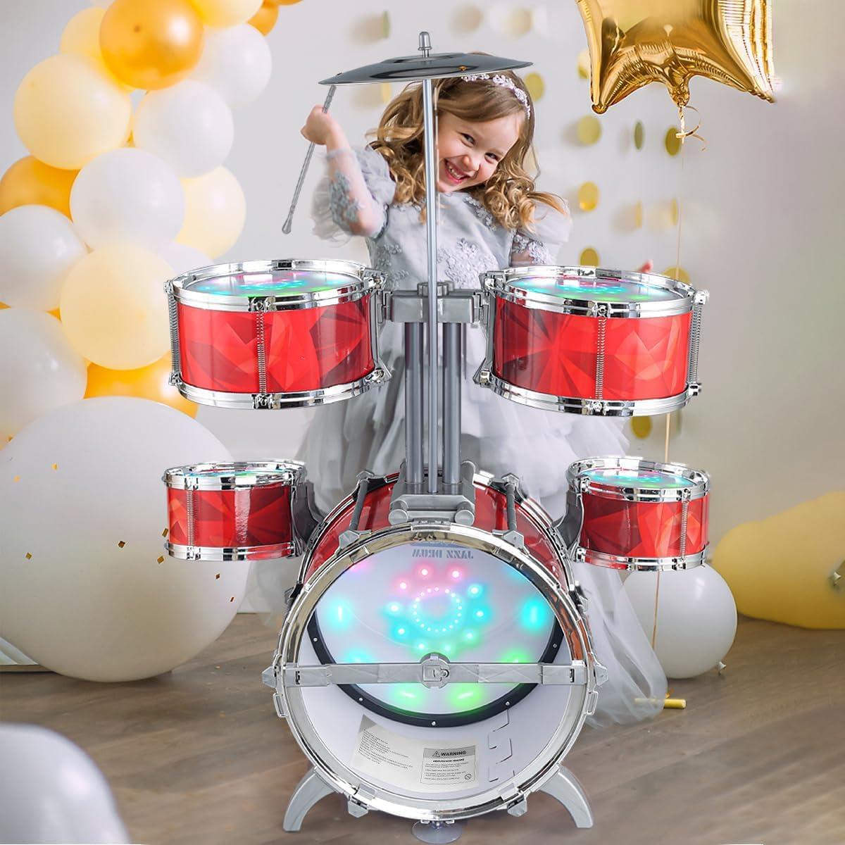 Juego de batería para niños Chaowan M5321 con luces y taburete