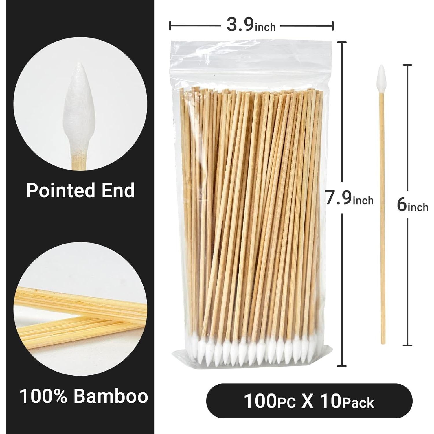 Bastones de Algodón Guntechkit 15.24 cm Punta Afilada 1000 Pcs