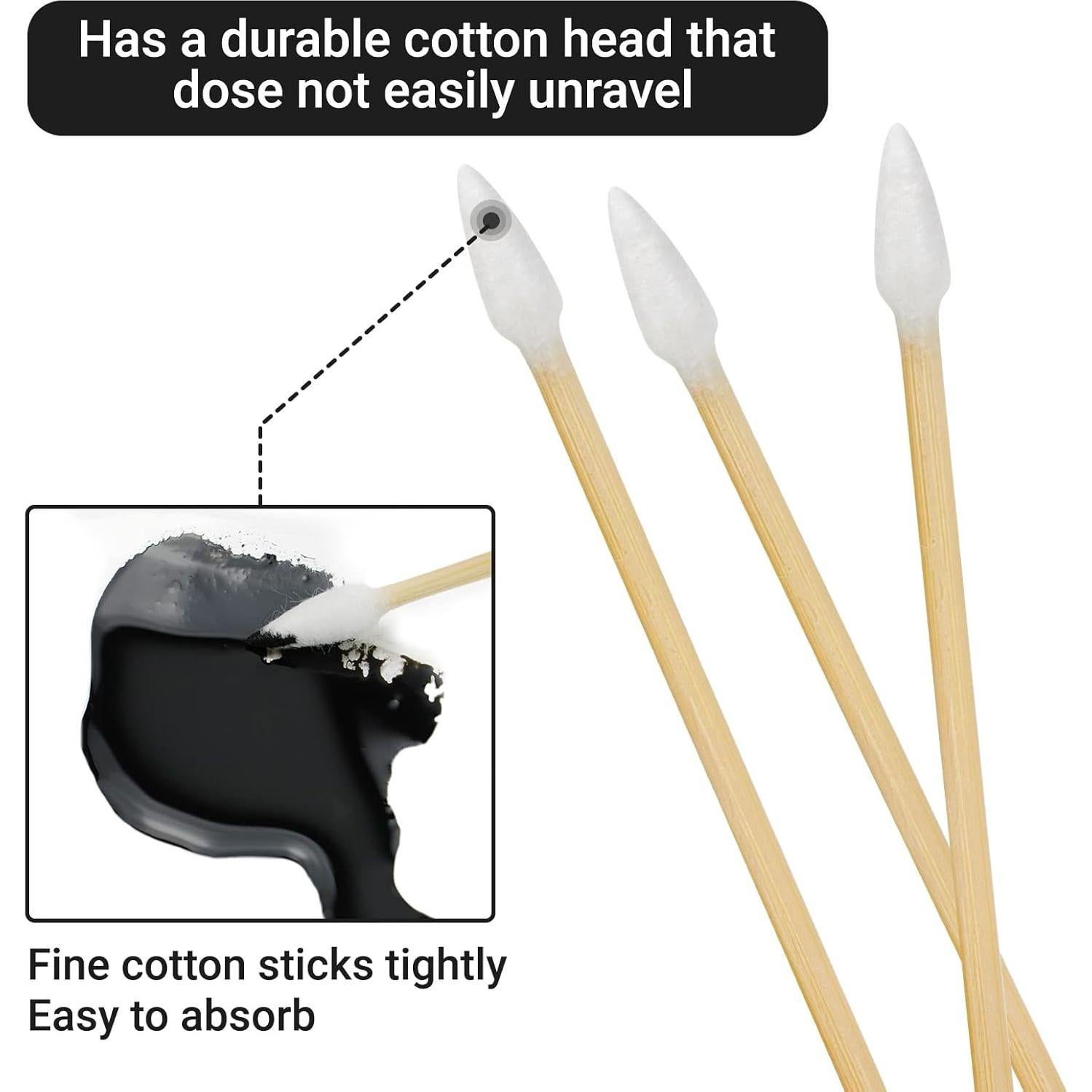 Bastones de Algodón Guntechkit 15.24 cm Punta Afilada 1000 Pcs