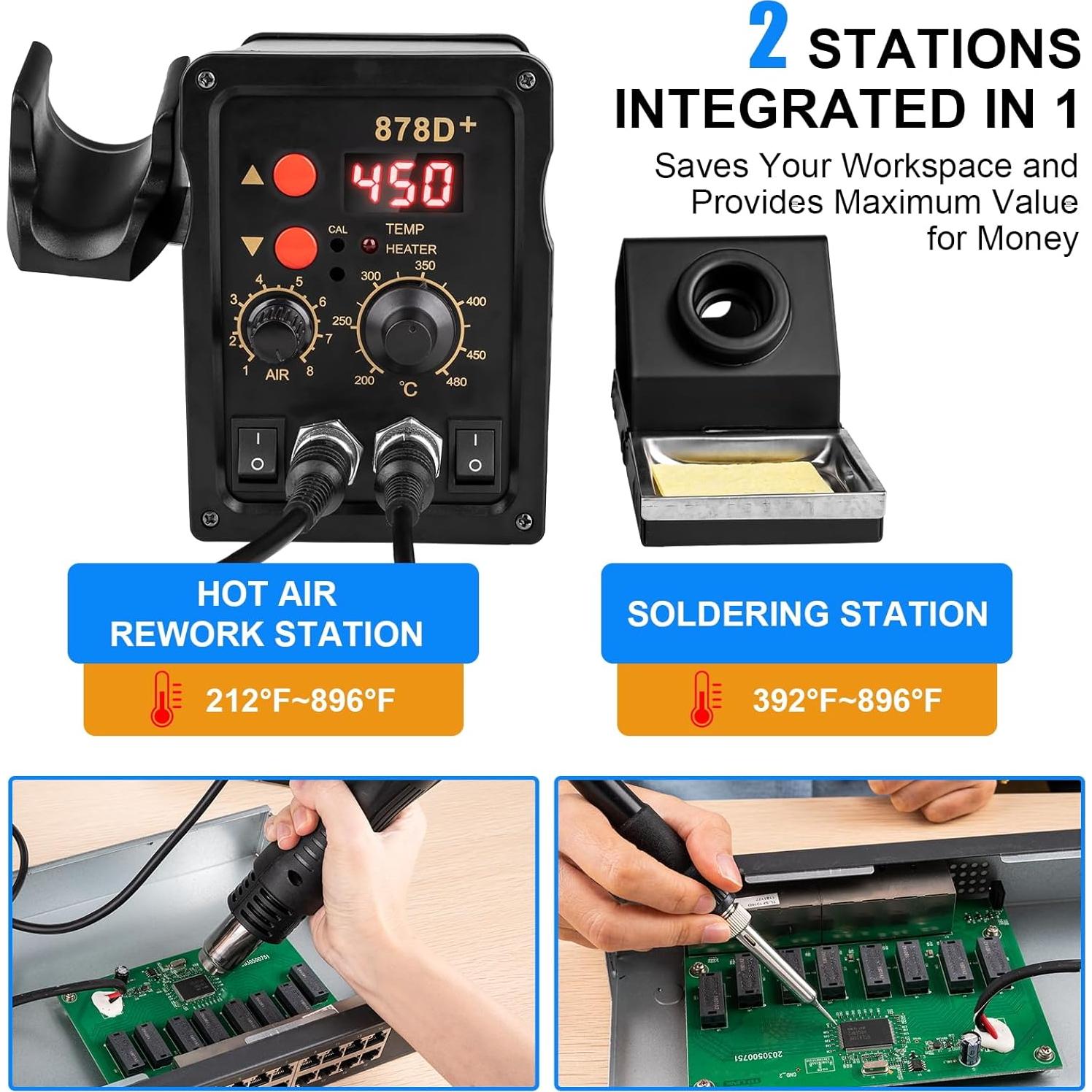Estación de Soldadura 2 en 1 Beaiguna SS-001, 700W, Control Preciso
