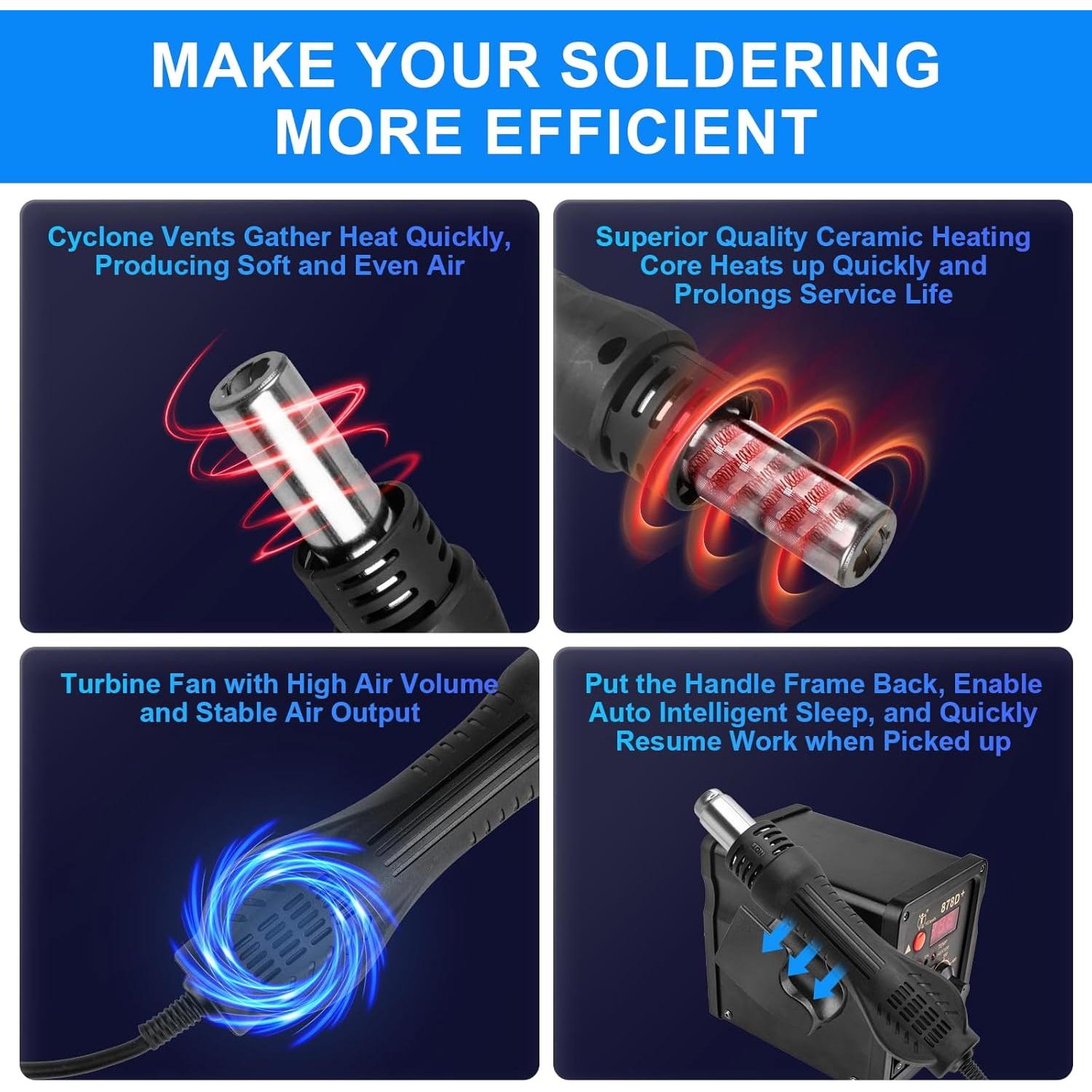 Estación de Soldadura 2 en 1 Beaiguna SS-001, 700W, Control Preciso