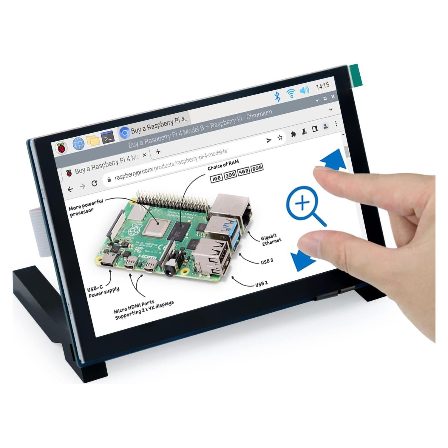 Monitor Táctil 5" FREENOVE IPS 800x480 para Raspberry Pi