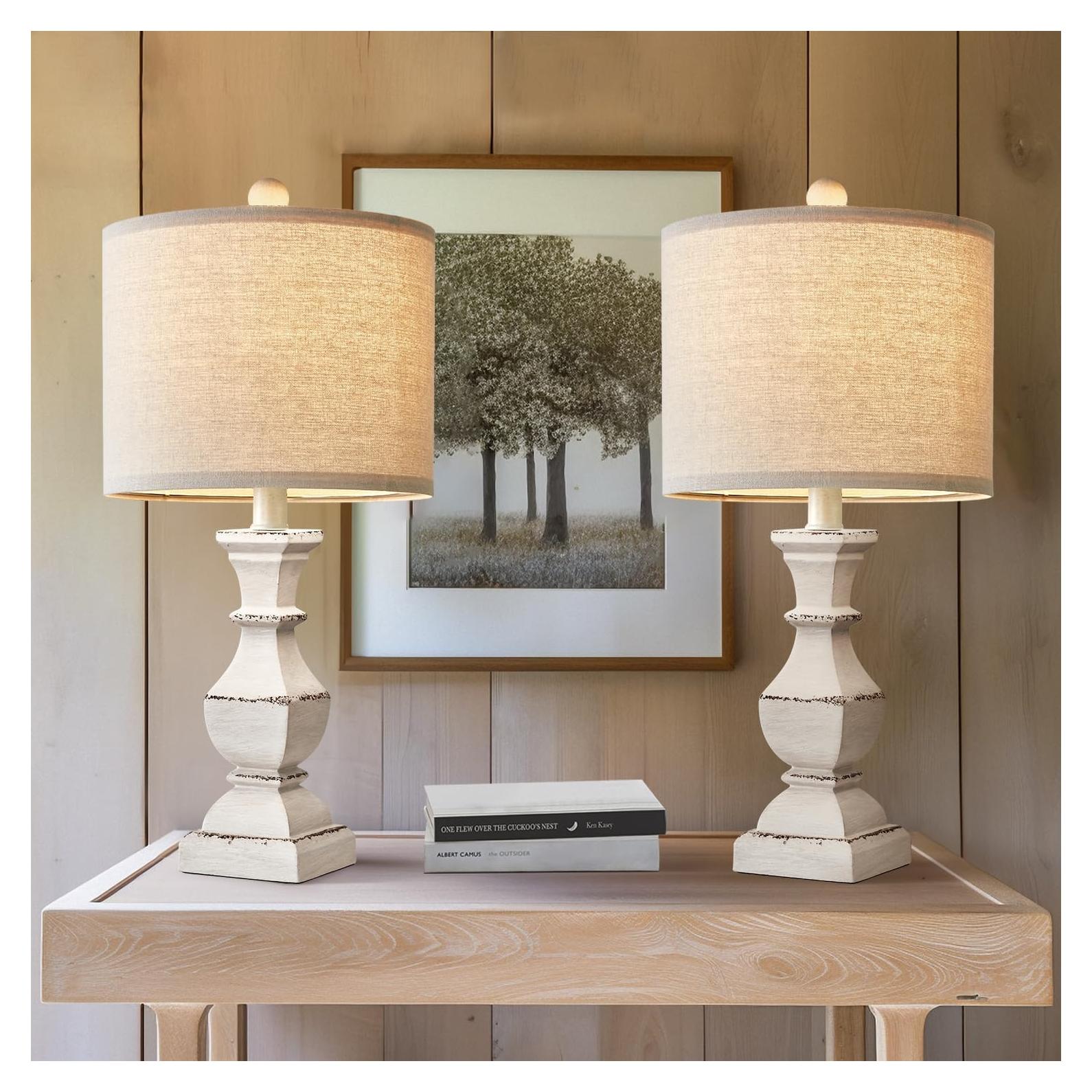 Lámparas de Mesa Retro PoKat - Juego de 2 Beige Antiguo