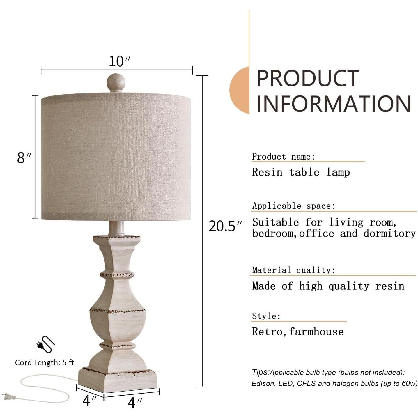 Lámparas de Mesa Retro PoKat - Juego de 2 Beige Antiguo