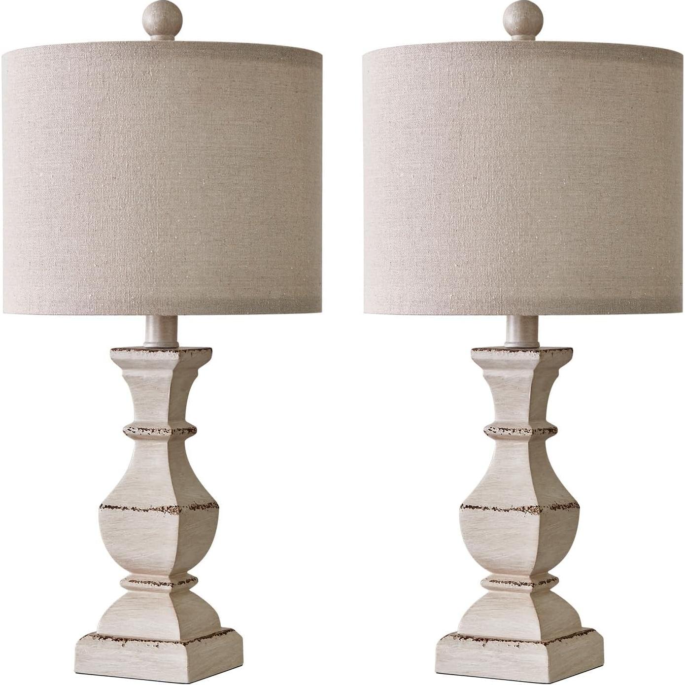 Lámparas de Mesa Retro PoKat - Juego de 2 Beige Antiguo