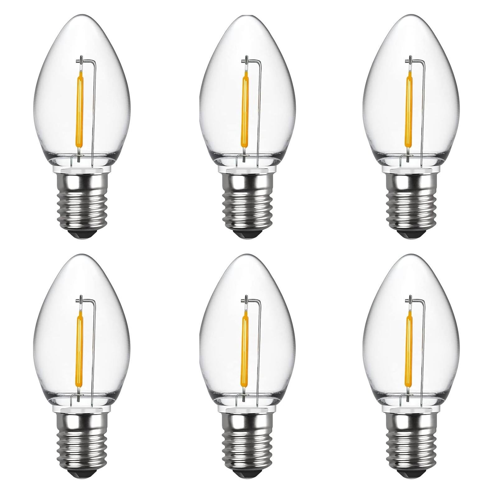 Bombillas LED C7 Meconard E12 0.6W Blanco Cálido Paquete 6