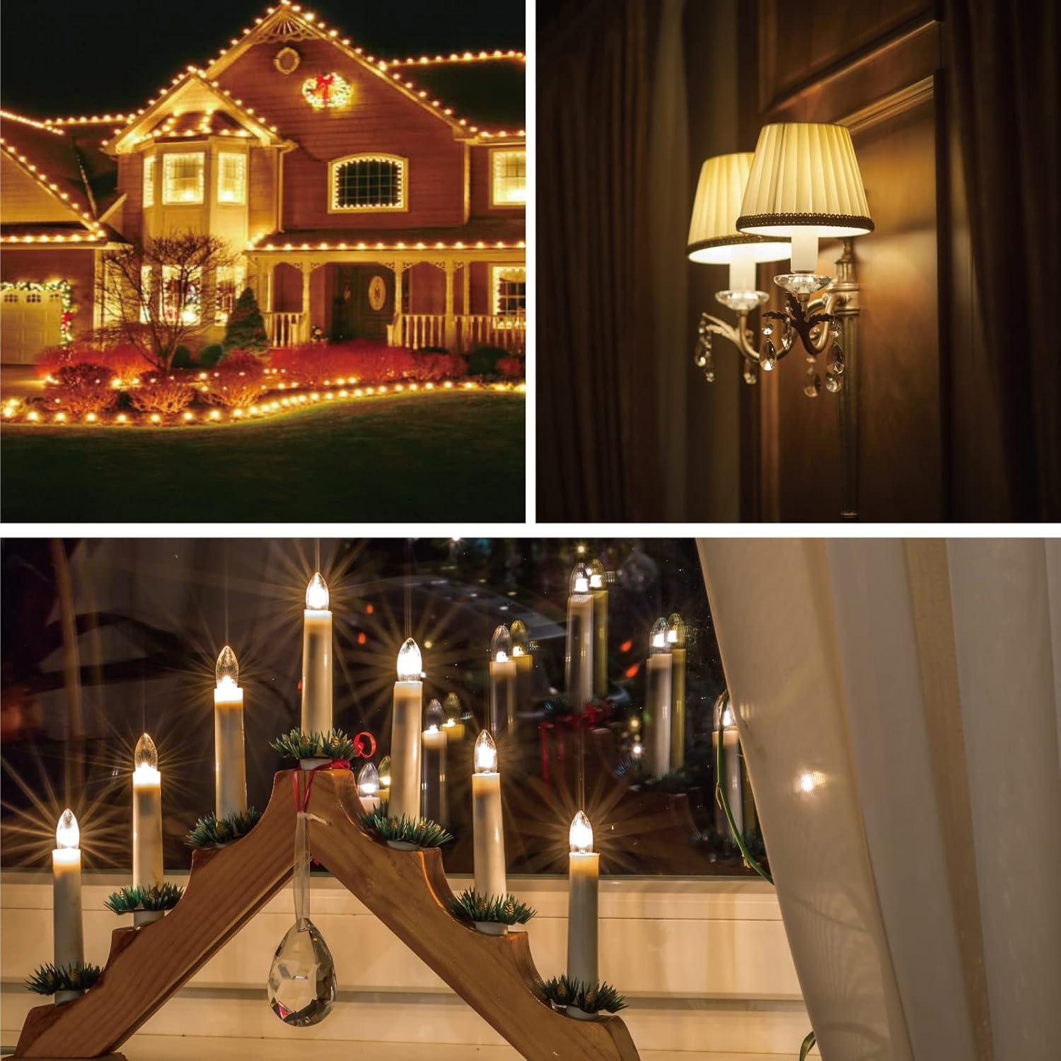 Bombillas LED C7 Meconard E12 0.6W Blanco Cálido Paquete 6