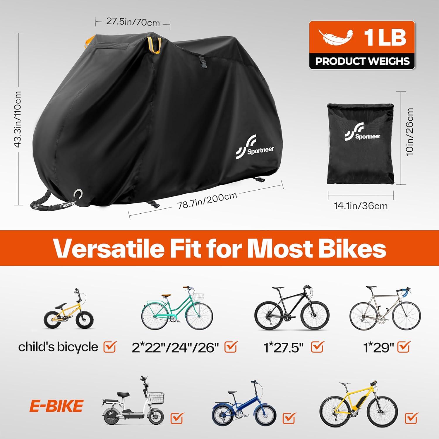 Funda para Bicicleta Sportneer Nylon 210T Impermeable 200x70cm
