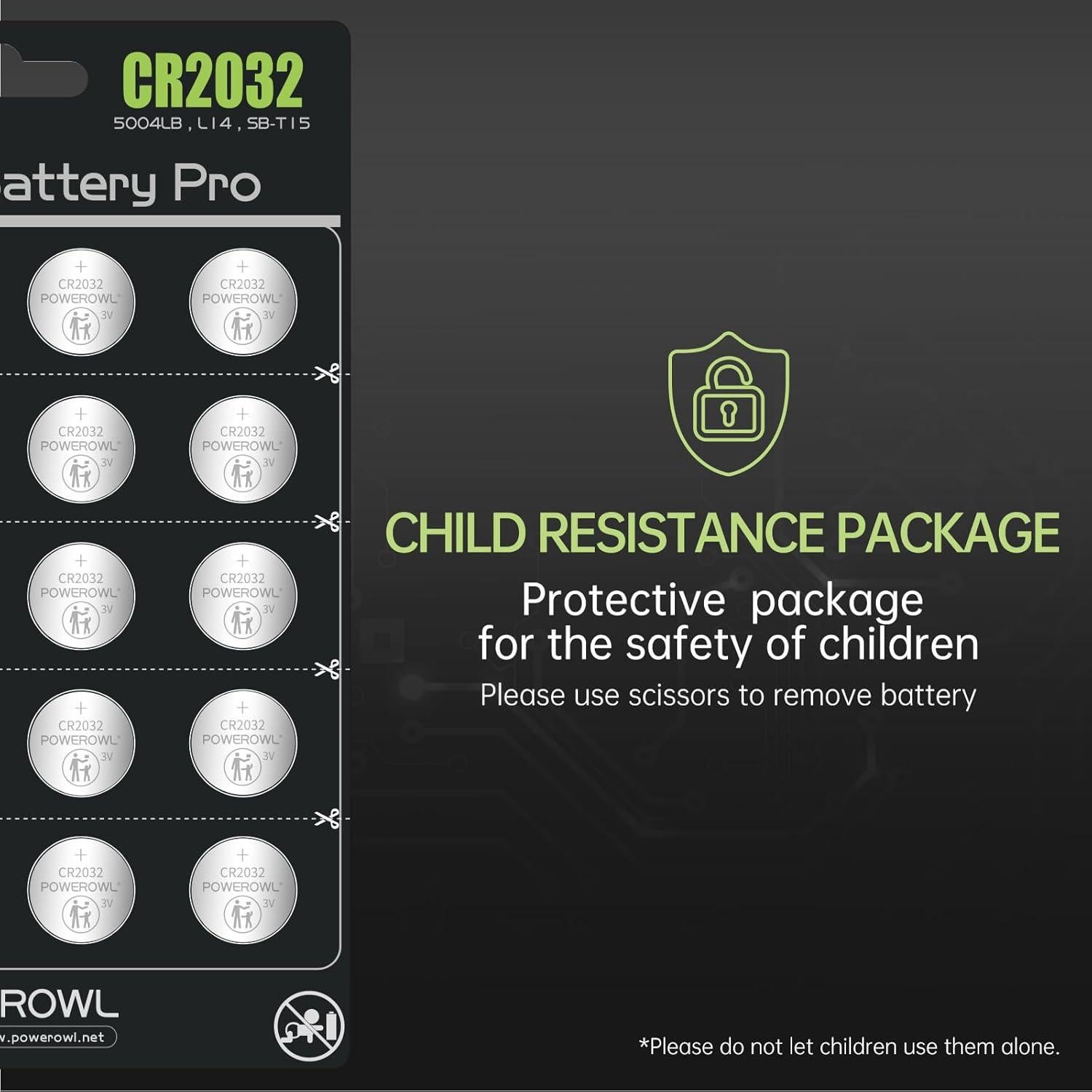 Baterías CR2032 POWEROWL 20 Piezas 3V Larga Duración