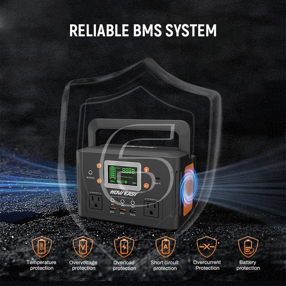 HOWEASY 260W Portable Power Station.178Wh Solar Generator(Solar Panel Not Included) with 2 110V/260W AC Power Socket Backup Power Supply, Suitable for CPAP, Outdoor Camping Travel Home Emergency